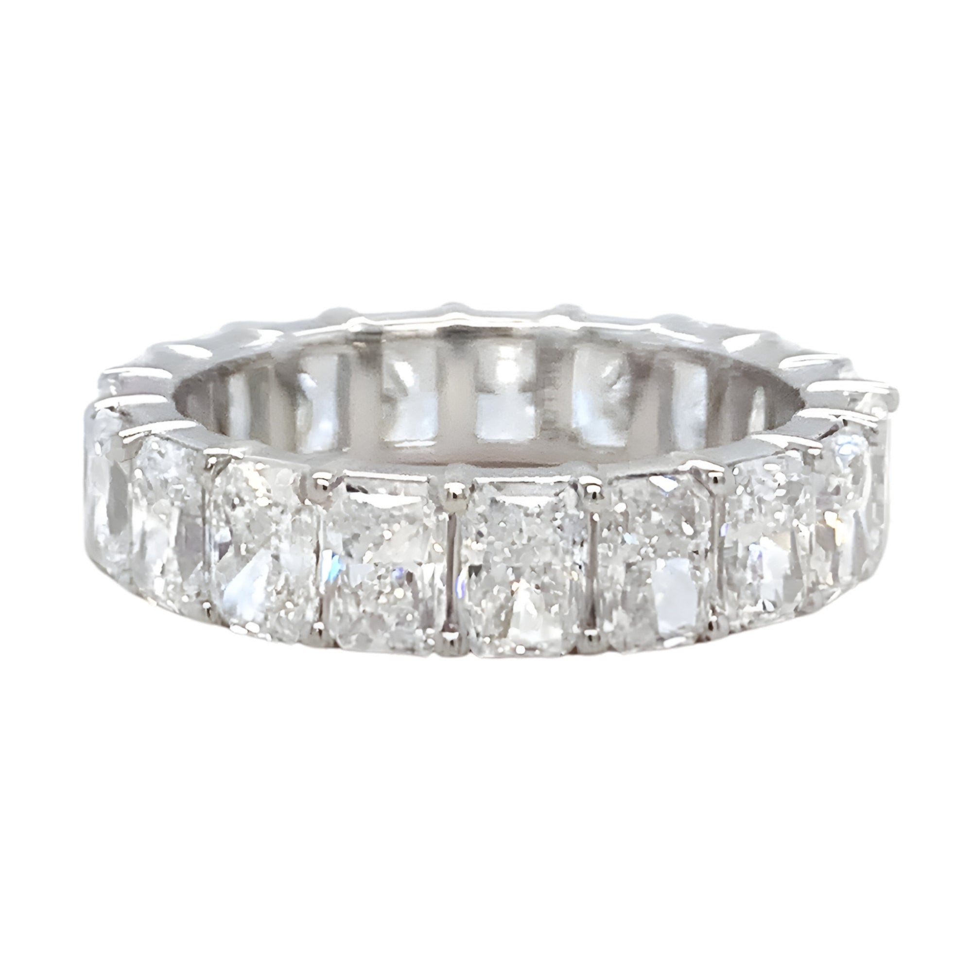 Long Radiant-Cut Diamond Eternity Band, 4.09 ct., 14K White Gold, Lab Grown