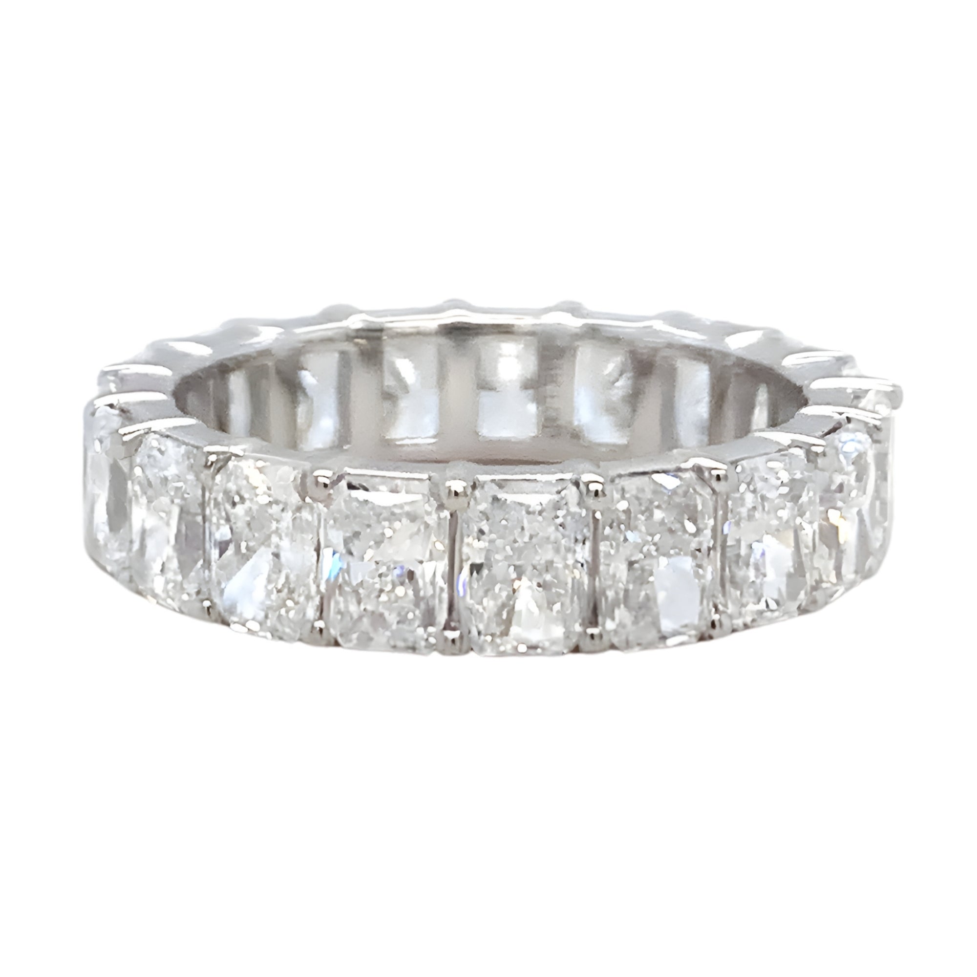 Long Radiant-Cut Diamond Eternity Band, 4.86 ct., 14K White Gold, Lab Grown