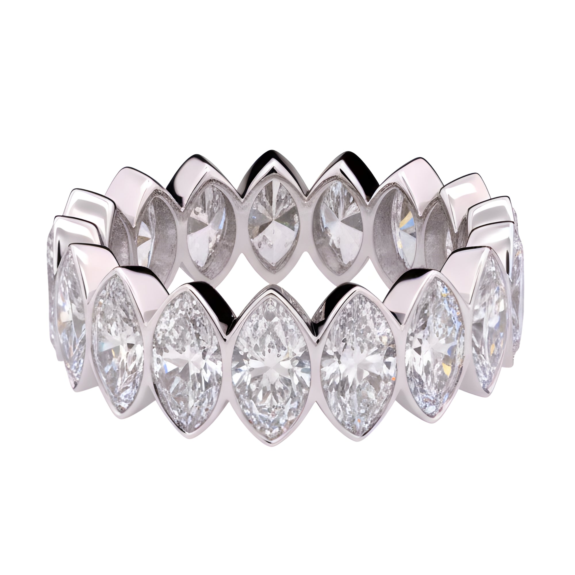 Marquise Diamond Eternity Band, 5.60 ct., 14K White Gold, Lab Grown