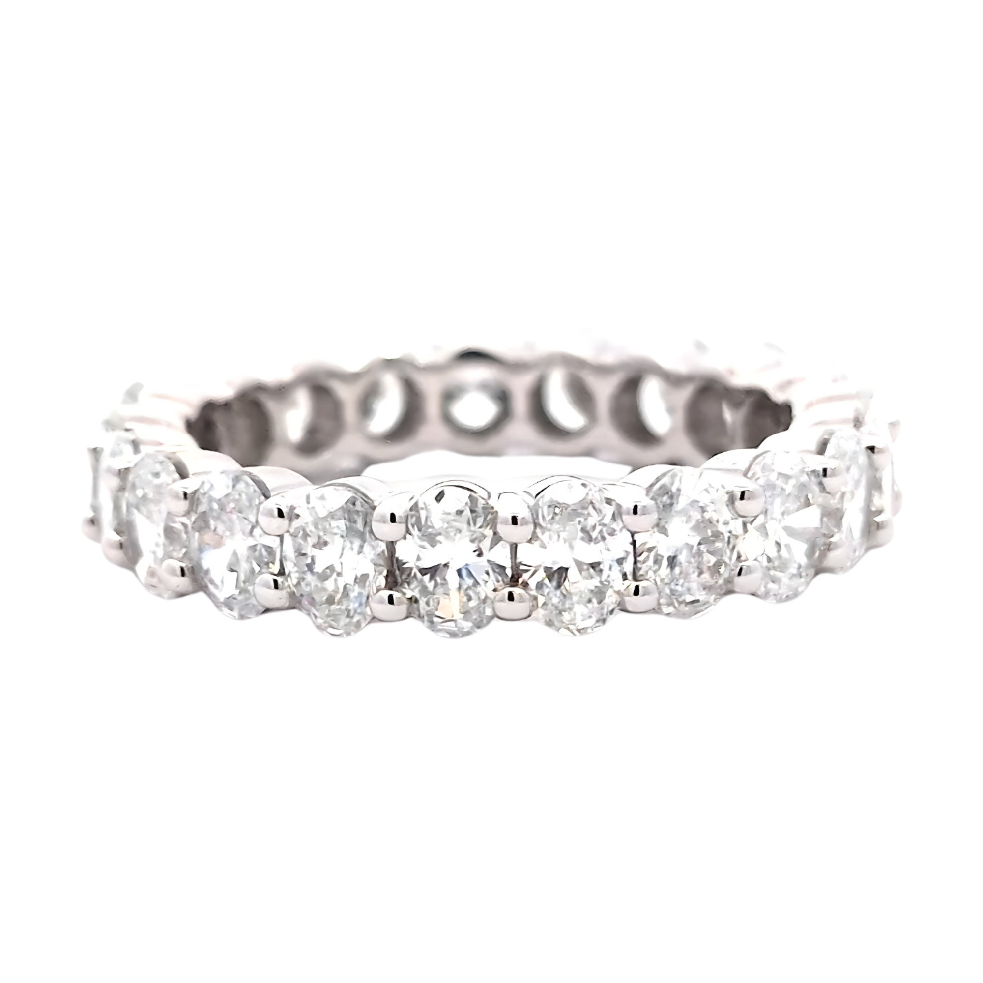 Oval Diamond Eternity Band, 3.12 ct., 14K White Gold, Lab Grown