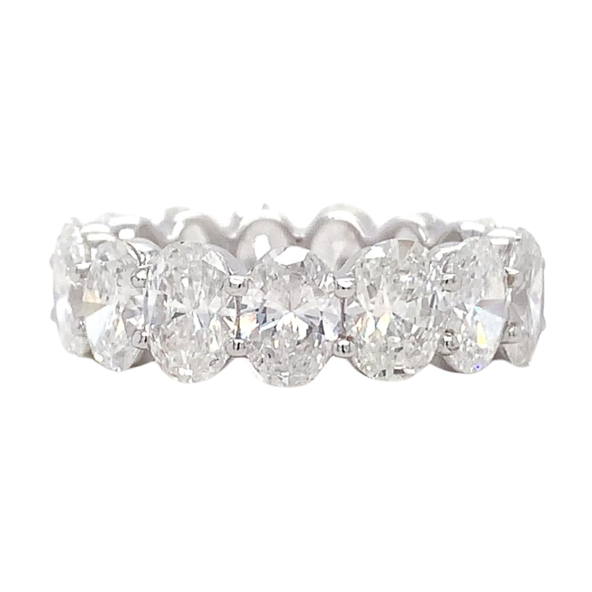 Oval Diamond Eternity Band, 7.05 ct., 14K White Gold, Lab Grown