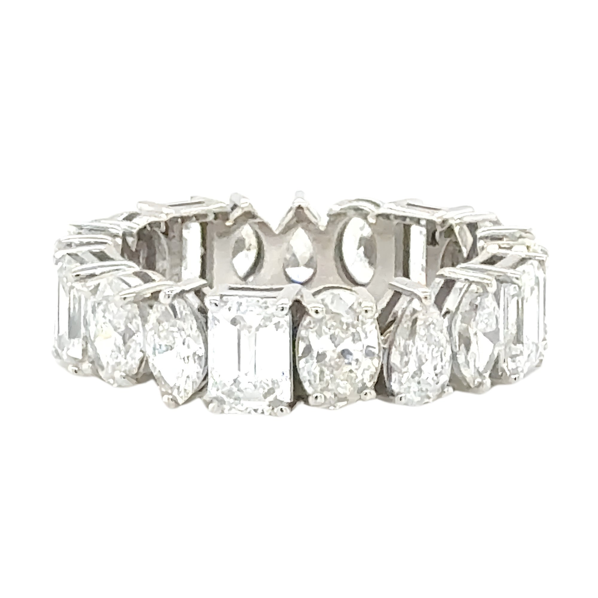 Multi Shape Diamond Eternity Band, 4.96 ct., 14K White Gold, Lab Grown