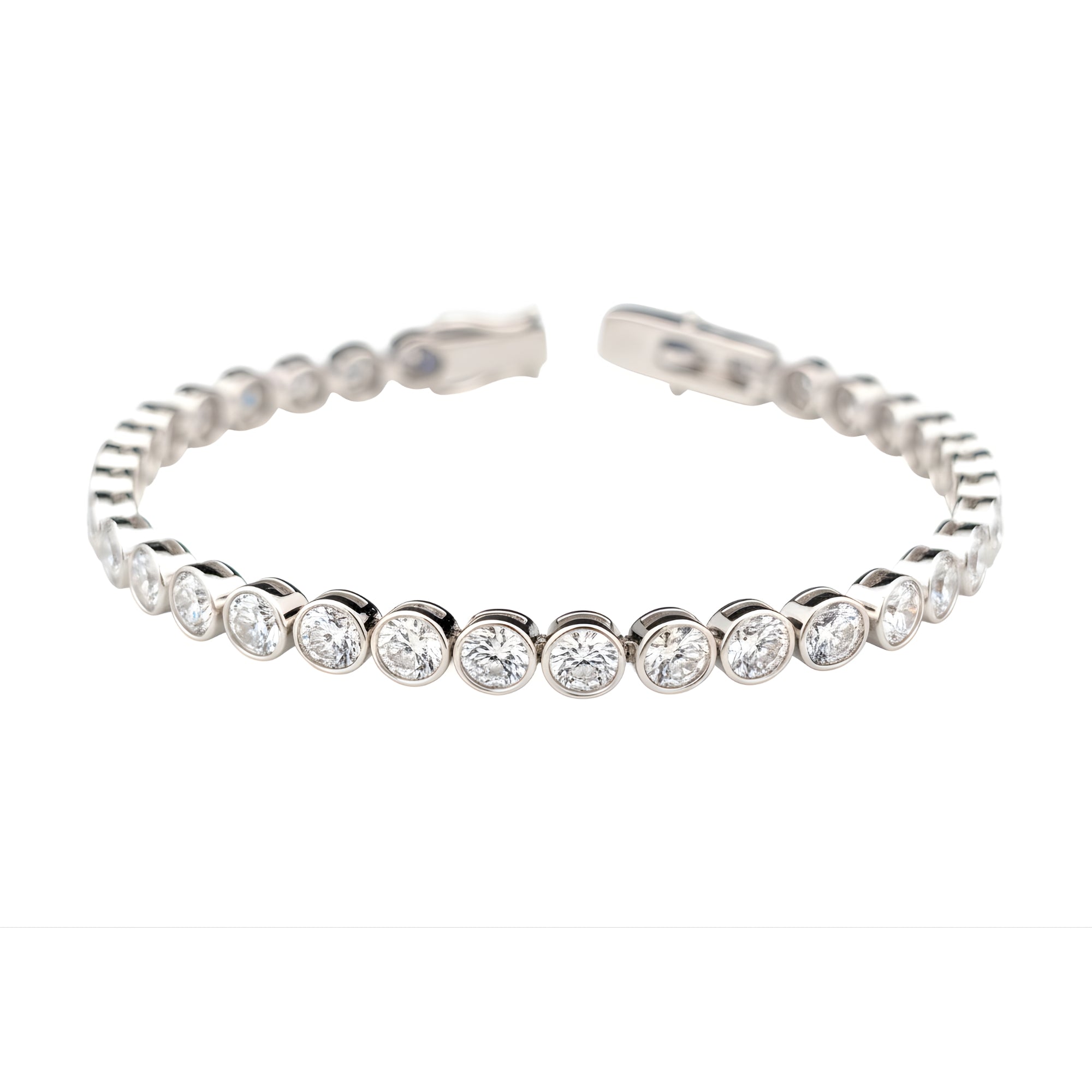 Round Diamond Tennis Bracelet, 11.53 ct., 14K White Gold, Lab Grown