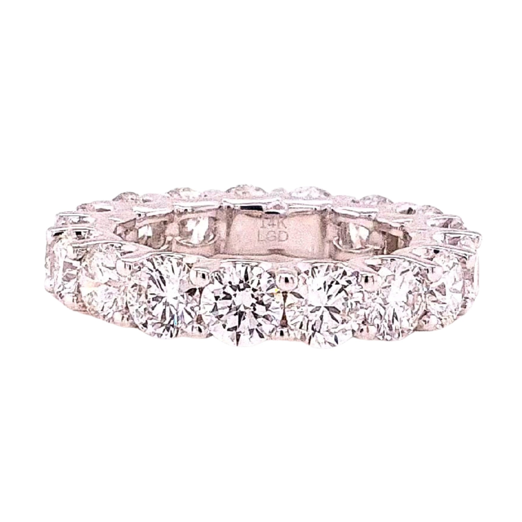 Round Diamond Eternity Band, 5.77 ct., 14K White Gold, Lab Grown