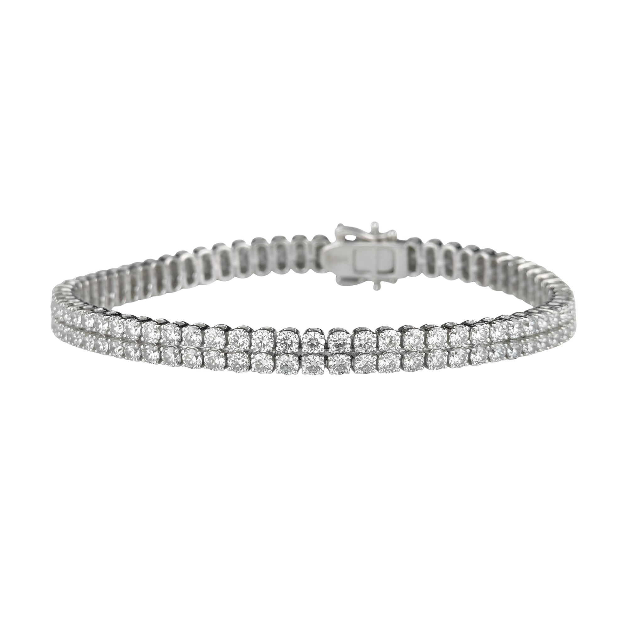 Round Diamond Tennis Bracelet, 6.71 ct., 14K White Gold, Lab Grown