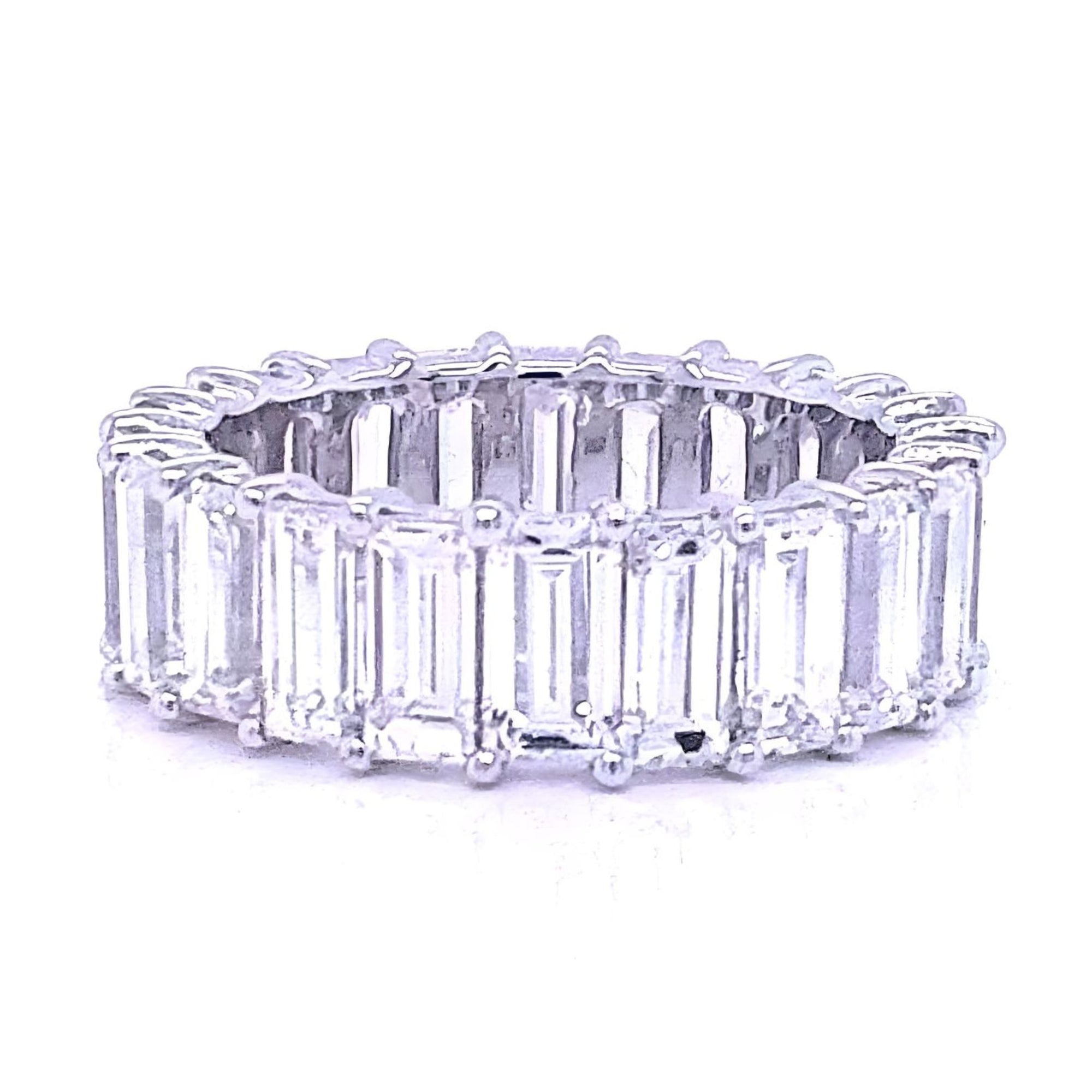 Straight Baguette Diamond Eternity Band, 5.40 ct., 14K White Gold, Lab Grown