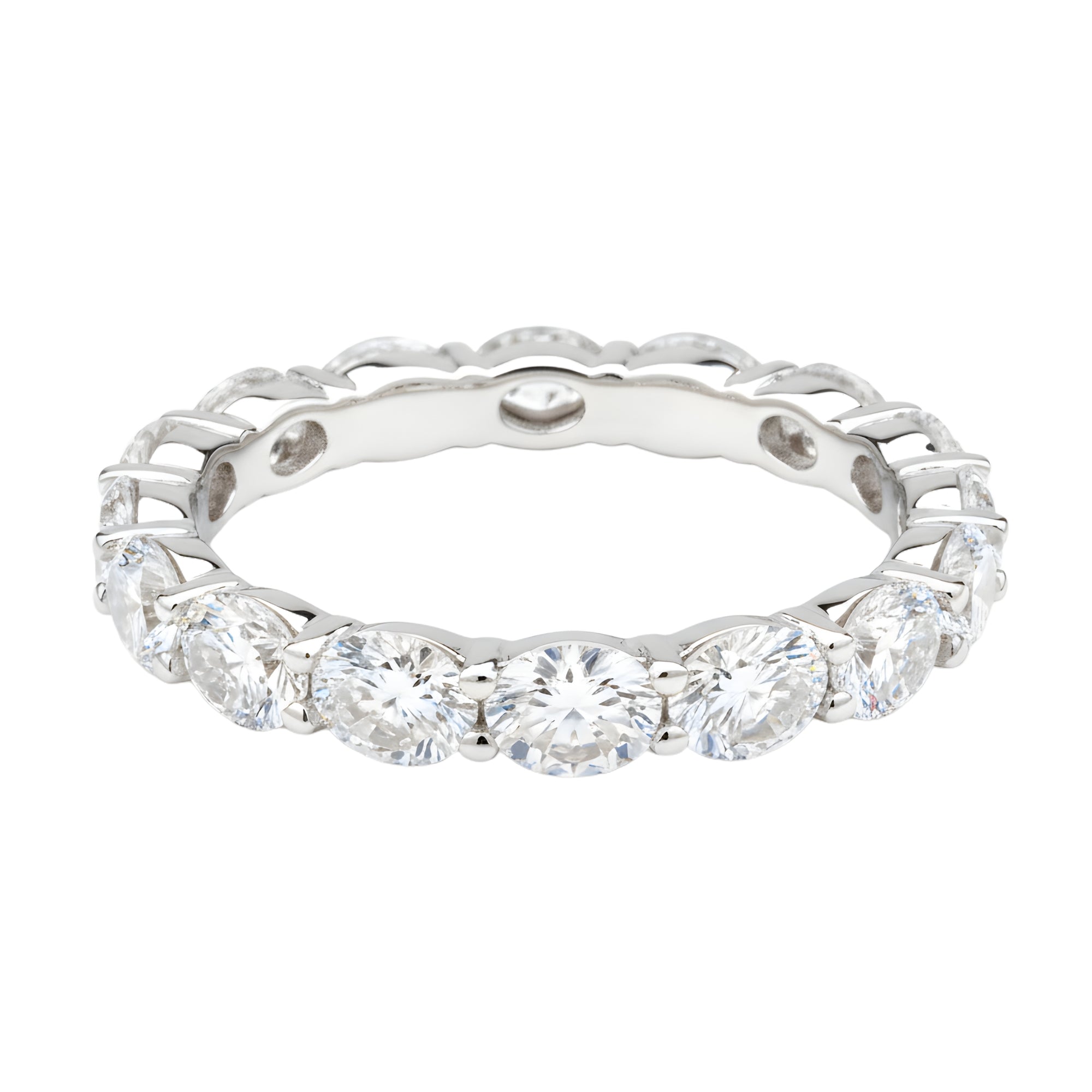 Oval Diamond Eternity Band, 5.15 ct., 14K White Gold, Lab Grown