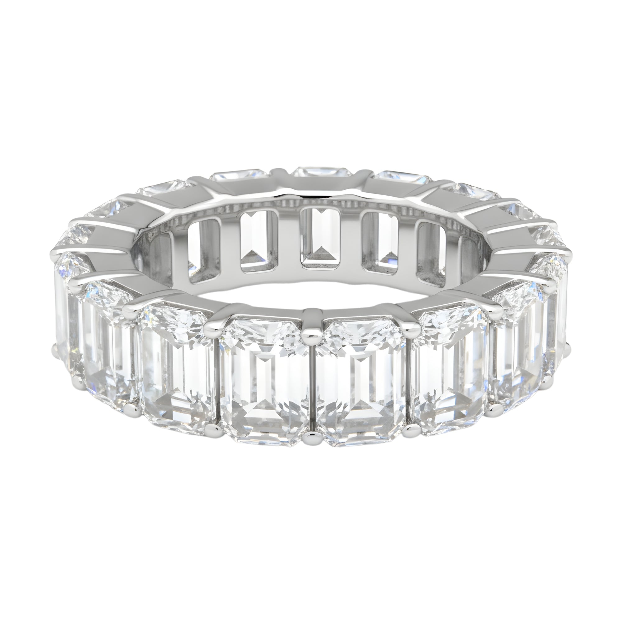 Emerald-Cut Diamond Eternity Band, 11.54 ct., 14K White Gold, Lab Grown