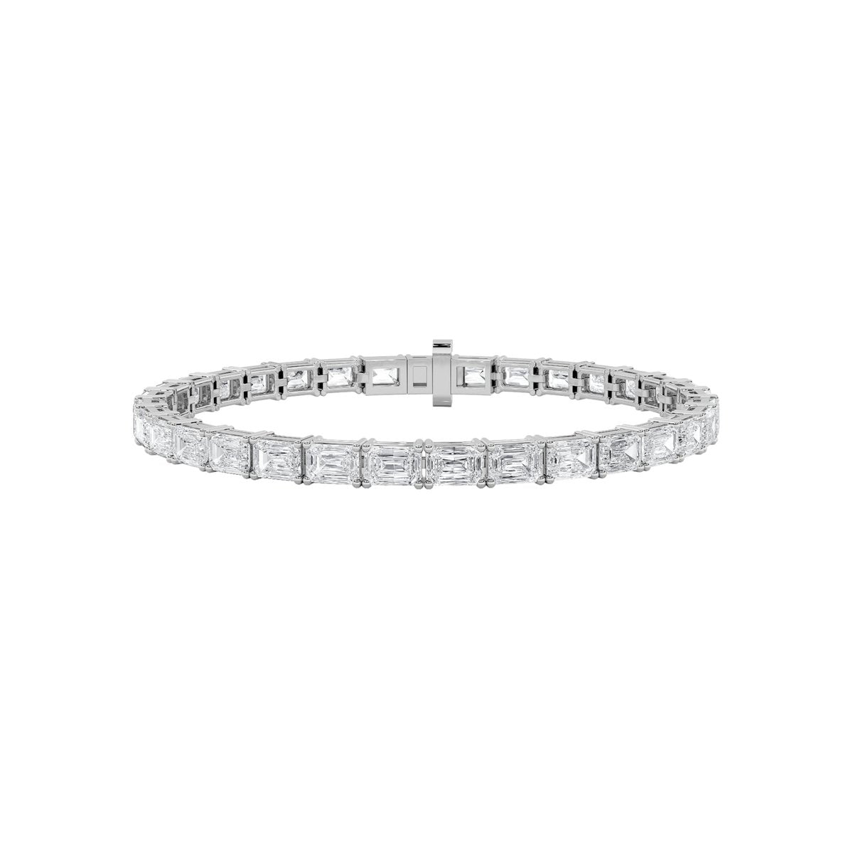 Emerald-Cut Diamond Tennis Bracelet, 14K Gold, Lab Grown