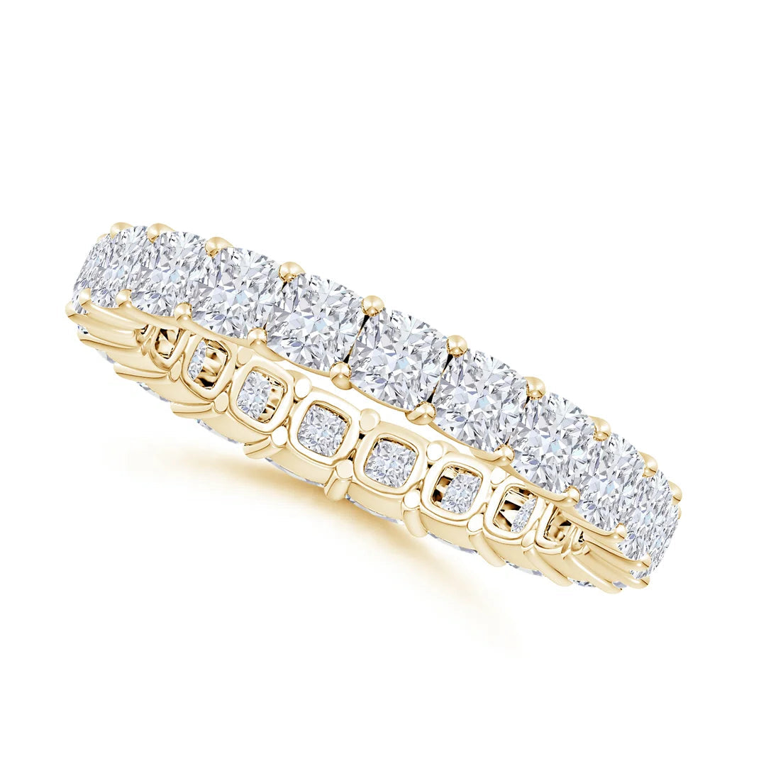 Gold ring with diamonds on a white background