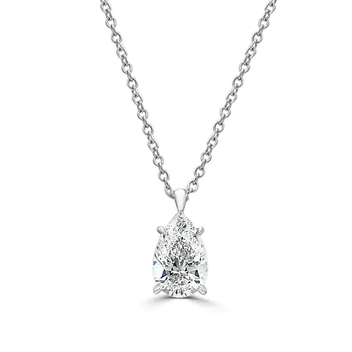 Pear-Shape Diamond Pendant Necklace