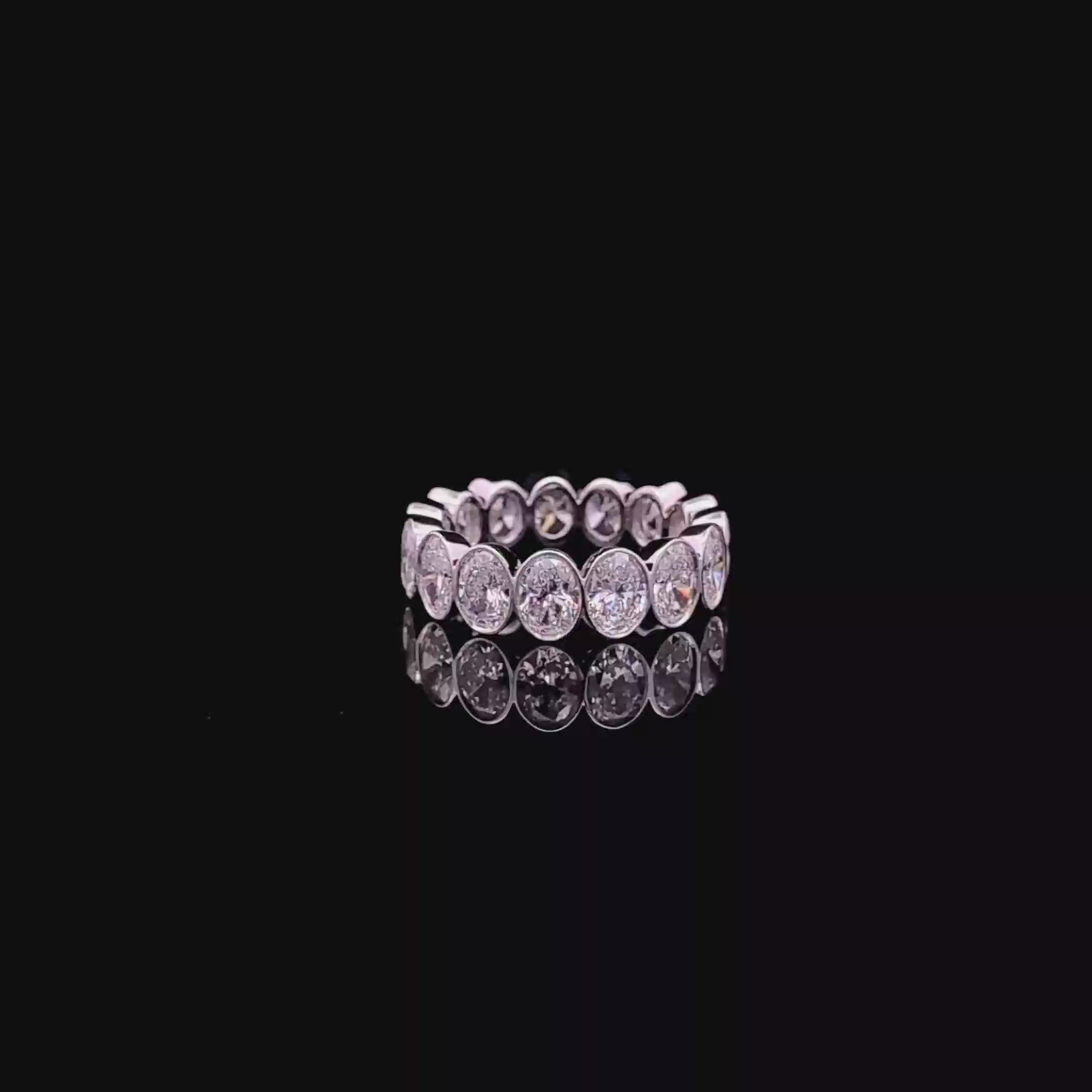 Oval Diamond Eternity Band, 5.75 ct., 14K White Gold, Lab Grown