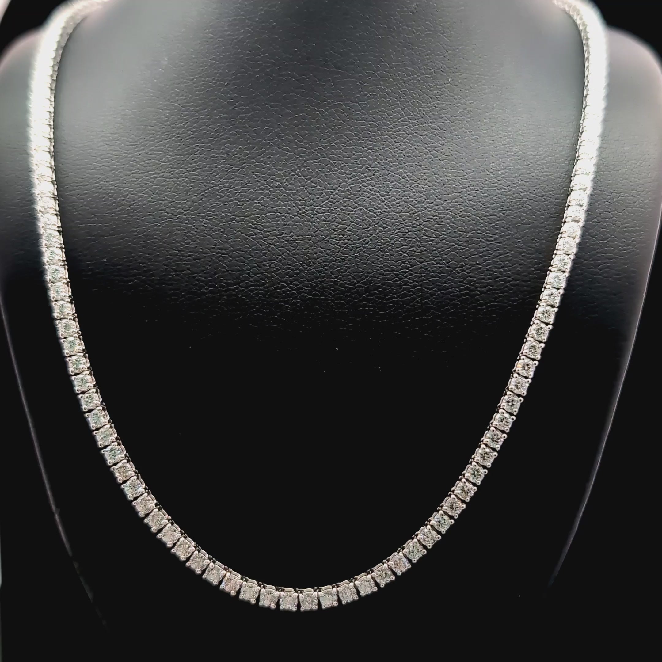 white gold round diamond tennis necklace