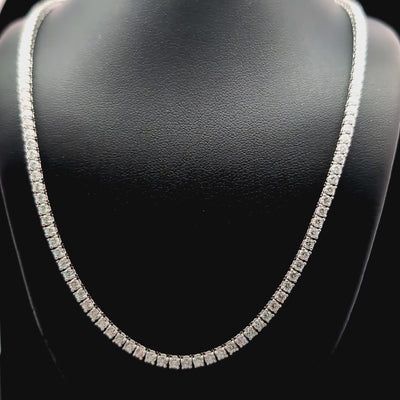 white gold round diamond tennis necklace