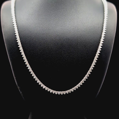 Round Diamond Tennis Necklace, 5 ct., 14K Gold, 3 prong