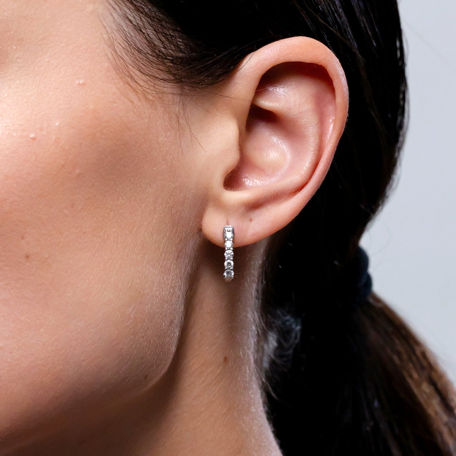 Classic Diamond Hoop Earrings