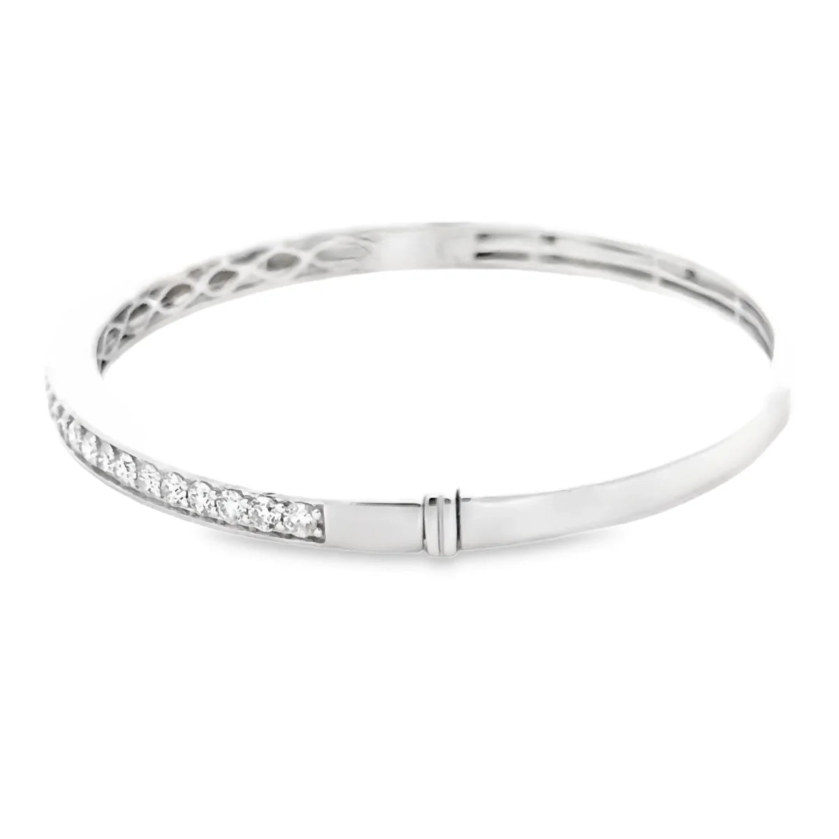 18K Diamond and Pink Mother of Pearl Bangle